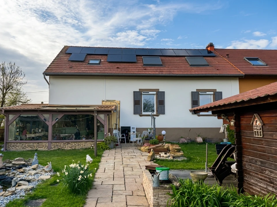 Chantier intérieur de construction avec technicien installant un système de chauffage au sol